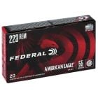 Federal American Eagle .223 Remington Ammo 55gr FMJBT 20 Rounds