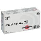 Federal Range Target Practice .38 Special Ammo 130gr FMJ 50 Rounds