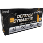 Fiocchi Defense Dynamics .45 ACP Ammo 230gr JHP 50 Rounds