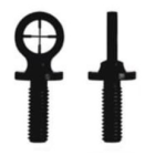 KNS Precision Front Sight Post For AR15 / AR10 Black Standard Duplex Crosshair