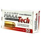 Maxxtech 9x18mm Makarov Ammo 92gr FMJ 50 Rounds
