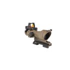 Trijicon ACOG 4x32 BAC Rifle Scope With RMR - Cerakote FDE - 5.56 Amber Crosshair BDC Reticle