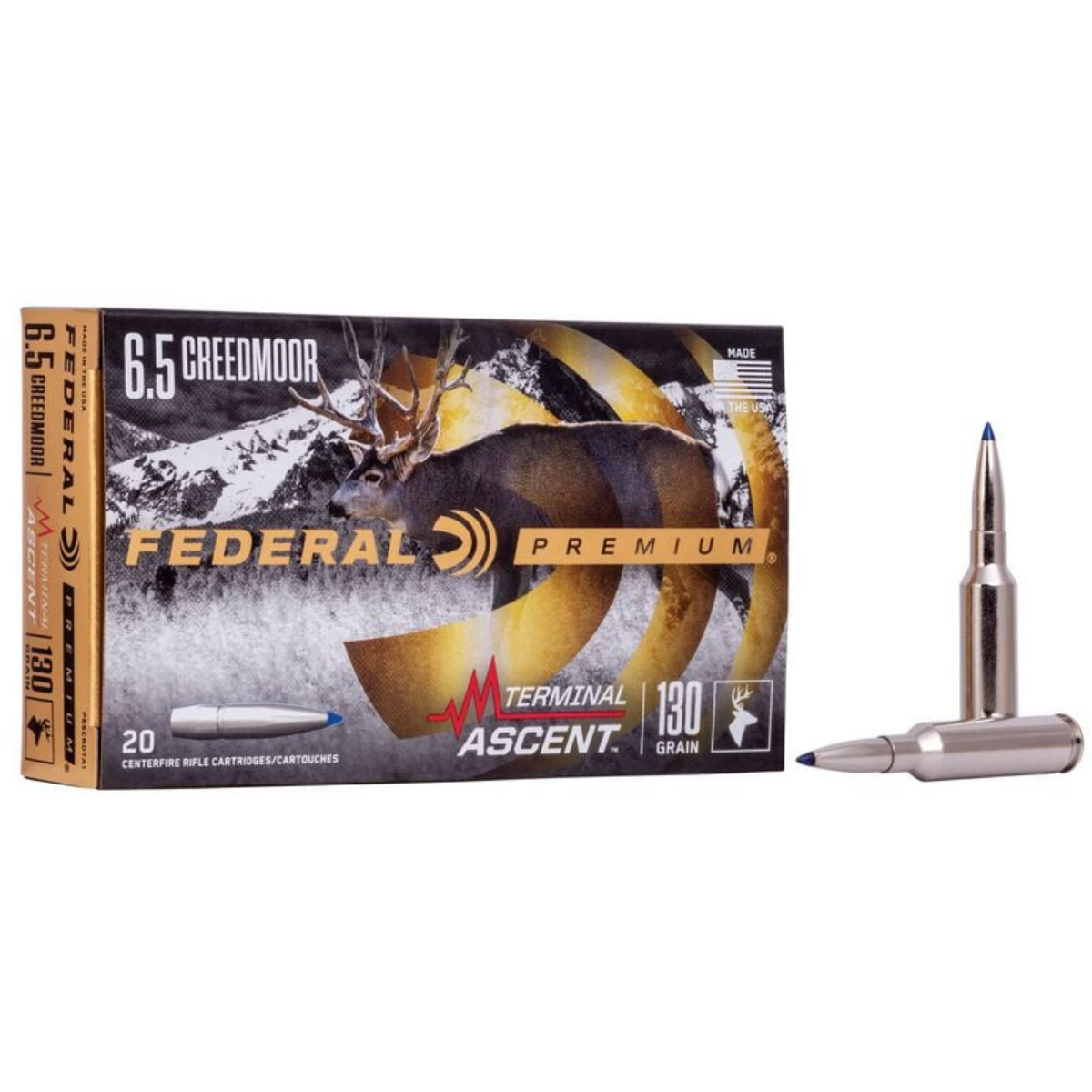 Federal Premium Terminal Ascent 6.5 Creedmoor Ammo 130gr Bonded PT 20 Rounds