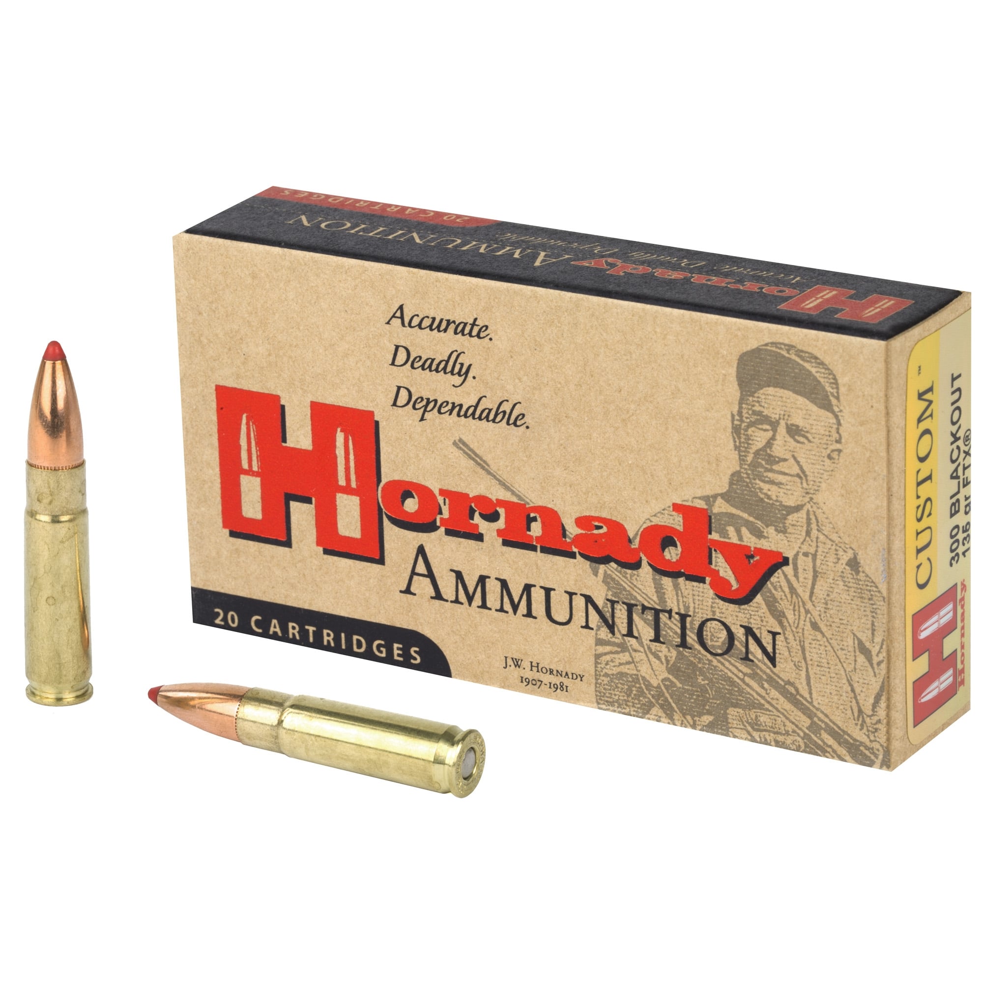 Hornady Custom .300 Blackout Ammo 135gr FTX 20 Rounds