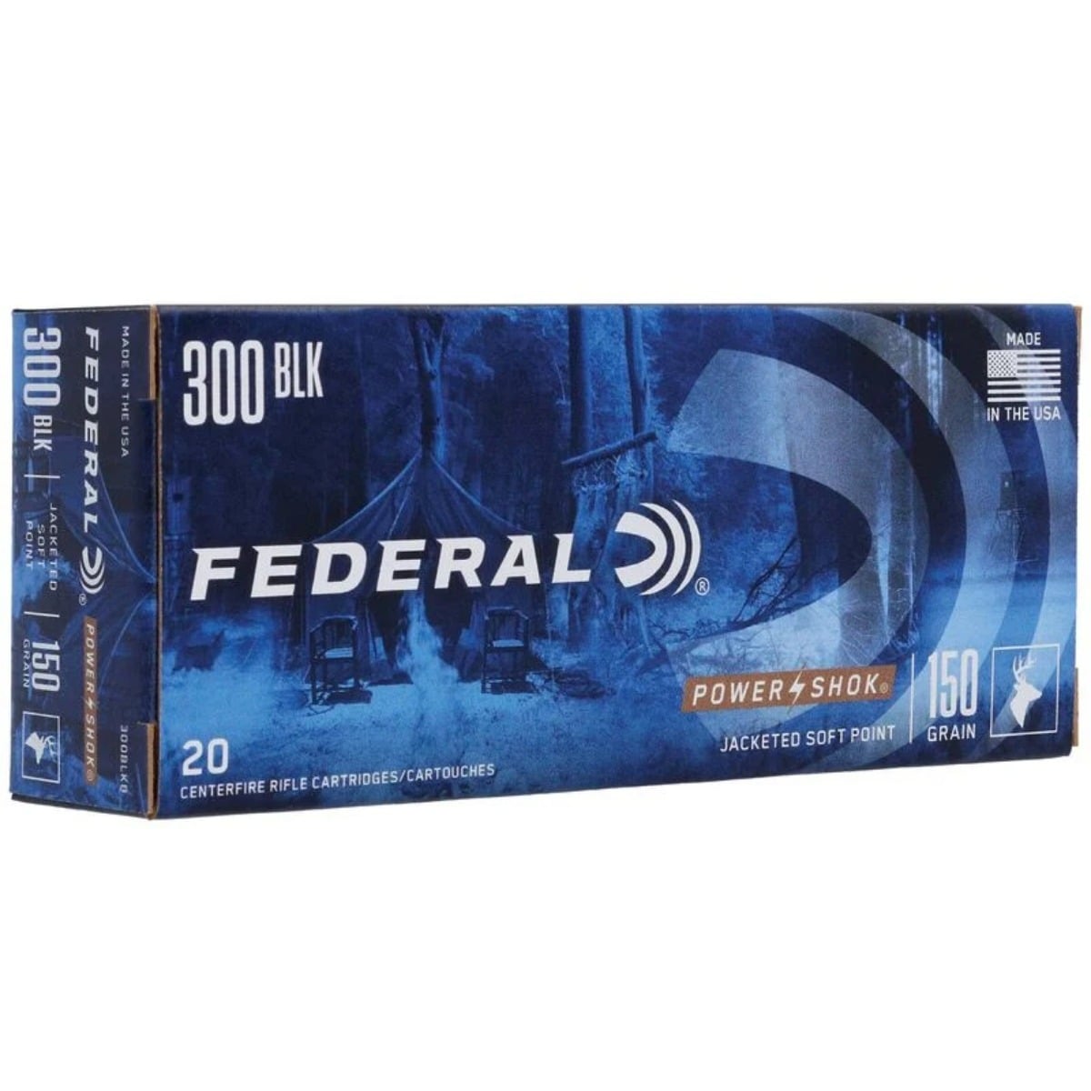 Federal Power-Shok .300 Blackout Ammo 150gr JSP 20 Rounds