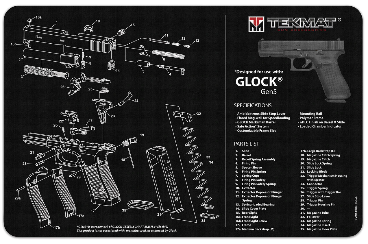 TekMat Handgun Cleaning Mat Glock Gen 5 | eBay